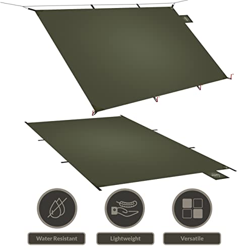 Onewind Tent Footprint, Small Tarp Tent Floor Ground Sheet 4000mm Waterproof Rate PU Coating, 98" *55" Ultralight Camping Tarp for Backpacking, Hiking, Camping, Picnic - color: Od Green-thicker, size: 98" x 55"