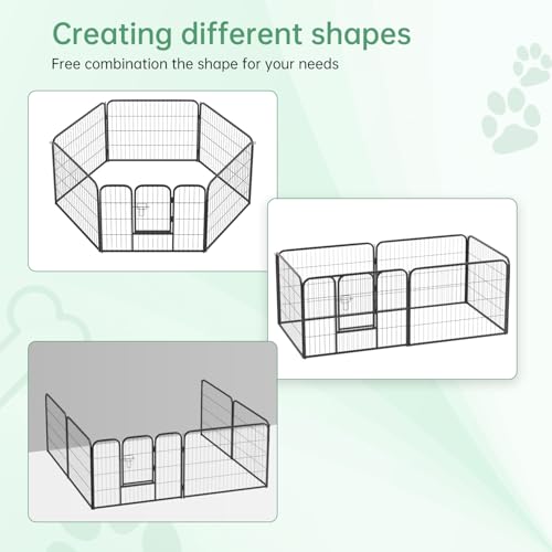 FDW Dog Playpen Dog Pen Dog Kennel 6 Panels 24 Inch Height Indoor Outdoor Folding Metal Portable Puppy Exercise Pen Heavy Duty Dog Fence for Yard Camping,Black - style: 6 Panels