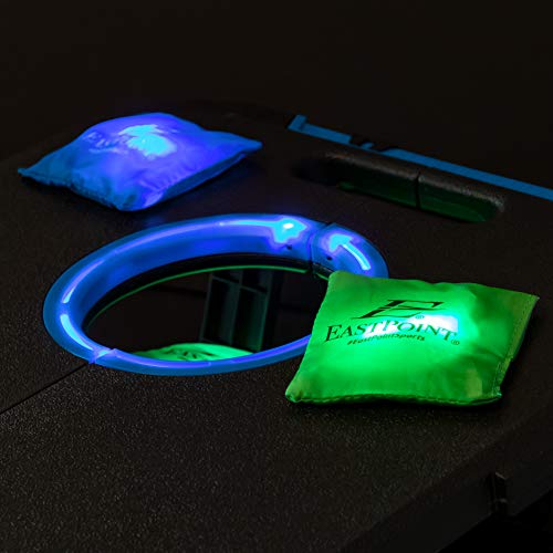 EastPoint Sports Go! Gater Cornhole – Light-Up and Travel Versions – Easy Storage & Light-Weight – Perfect for Outdoor and Indoor Play - style: Light-Up Board - Black/Blue