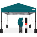 Best Choice Products 10x10ft Pop Up Canopy Tent, Outdoor Shade, 1 Person 1 Minute Set Up, Carry Case, 4 Weight Bags - Cerulean - color: Cerulean, size: 10x10ft