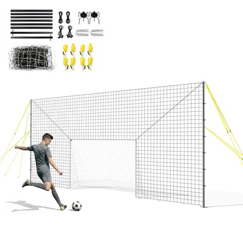 3-in-1 Soccer Goal with Rebounder & Backstop Net, Soccer Training Equipment for Backyard, Soccer Rebounder for Shooting, Passing & Ball Control, Kids & Youth - style: Standard