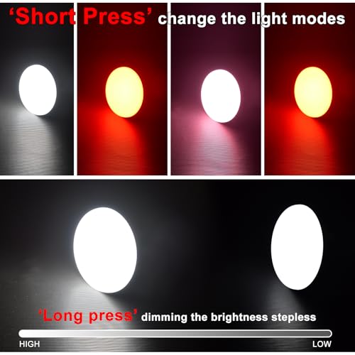 10000mAh Rechargeable Camping Light Insect Not Attract 4000LM Work Light White/Red/Pink/SOS Brightness Stepless Dimming, IP45 Waterproof Tent Light Power Failure for Halloween (Standard)