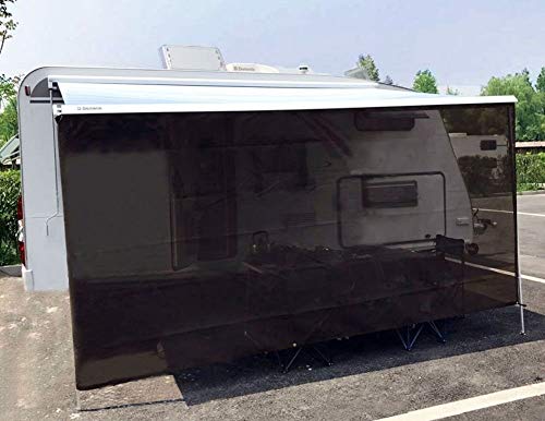 Tentproinc RV Awning Sun Shade Screen 7' X 11' 3'' (Fit for 12' Awning) Mesh Sunshade Block UV Glare Motorhome Camping Trailer Awning Sunscreen Screenshade - 3 Year Warranty (Brown) - color: Brown, size: 7' x 11'3'' -Actual Measurement