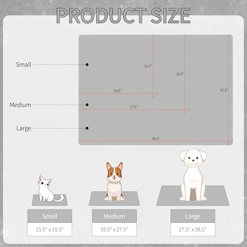 NACOCO Summer Pet Cooling Mat - Cat Dog Cushion Pad Sleeping Cool Comfortable Soft for Pets Kids and Adults (Grey French Bulldog, M) - color: Grey French Bulldog, size: M: 19.5" x 27.5''
