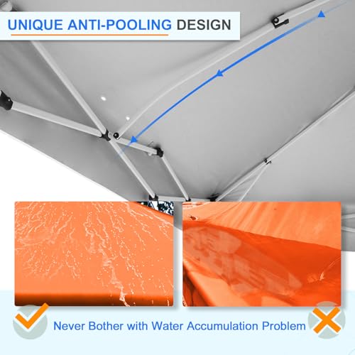 EAGLE PEAK Pop Up Canopy Tent with Wheeled Carry Bag, 8 Stakes, 4 Ropes, 4 Weight Bags, Easy Set Up Tent Canopy, 12x12 ft, 144sqft of Shade, Orange - color: Orange, size: 12x12