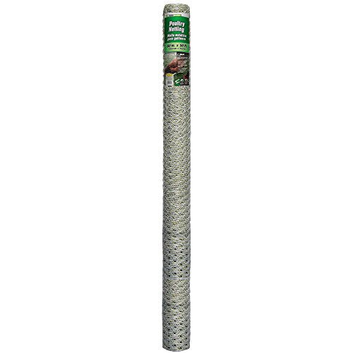 YARDGARD 1 Inch Poultry Netting, Chicken Wire Fence, 20 Gauge Galvanized Steel, Rabbit Fencing, Bird Enclosures, Garden Protection and Plant Support, 60 Inches x 50 Feet - size: 60 Inches x 50 Feet