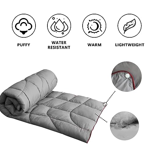 Camping Blanket, Puffy Blanket Lightweight Windproof Water Resistant for Outdoors,Hiking, Backpacking,Beach,Car,Picnic,Stadium - color: Grey, size: 52"x75"
