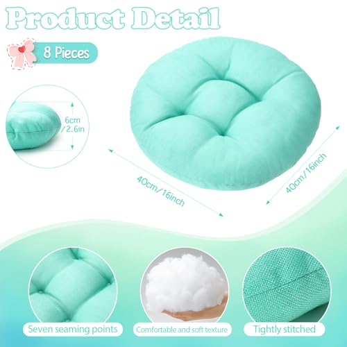 Fumete 8 Pcs 16 Inch Round Floor Cushions for Kids and Toddlers, Flexible Seating Classroom Furniture Floor Pillow for Home, Daycare, Preschool, Yoga and Meditation (Mint Green) - color: Mint Green