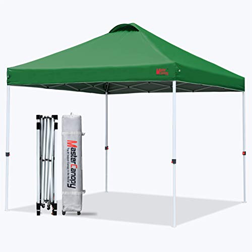 MASTERCANOPY Durable Pop-up Canopy Tent with Roller Bag (Forest Green) - color: Forest Green, size: 6.6x6.6