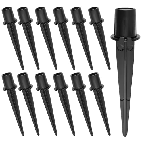 12 Sets Metal Replacement Stakes for Solar Lights, Fits 3/4" Poles / 0.78" ID Solar Path Lights, Ideal for Garden, Lawn, Backyard, Patio & Outdoor Landscape Lamps, 5-3/8" Long - size: Metal-12 Sets