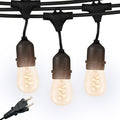Brightech Ambience Pro - Waterproof LED Outdoor String Lights - 15 Bulbs, Dimmable 2W Vintage Spiral Edison Bulbs - 48 Ft Commercial Grade Patio Lights Cafe Ambience in Your Backyard - style: 48 Foot - Spiral Bulbs - Soft White (2700K)