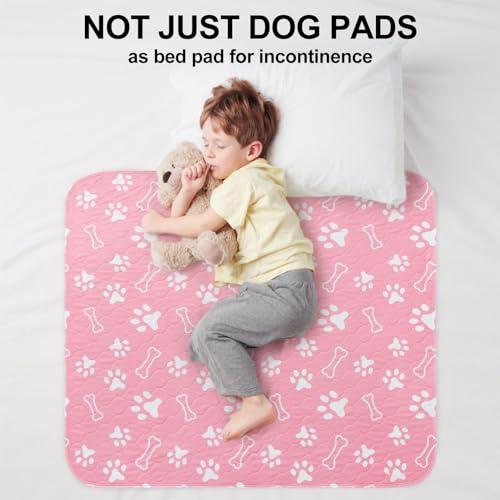 BEAUTYZOO Washable Pee Pads for Dogs, 18'' x 24" Reusable Puppy Pee Pads Super Absorbent Leakproof Dog Training Pads, 2 Pack Non-Slip Potty Pads for Small Medium Dogs Whelping Pads Litter Mat, Pink - color: Pink, size: 18 X 24 Inch (Pack of 2)