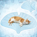 PetAmi Dog Cooling Mat, Ginkgo Leaf Shape, Pet Pad with Cooling Nylon & Soft Fleece, Q-Max > 0.4 Reversible All Season Blanket for Dogs & Cats, Small 35x40 in, Light Blue - color: Baby Blue, size: Small