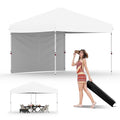 Pop Up Canopy Tent 10x10 FT Outdoor Canopy One-Person Set Up Heavy Duty Commercial Instant Tent - color: White, size: 10x10FT/1-Sidewall