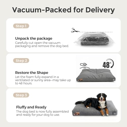 Sytopia 47 Inch Indestructible Dog Beds for XXL Dogs, Chew Proof Waterproof Pet Crate Pad with Machine Washable Removable Cover, Great for Indoor, Outdoor, Crate, Patio Use, Grey - color: Grey, size: Xx-large