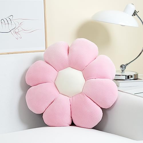 Sioloc Flower Shaped Throw Pillow Butt Cushion, Seating Cushion, Cute Room Decor & Plush Pillow for Bedroom Sofa Chair (Blush, 15.7") - color: Blush