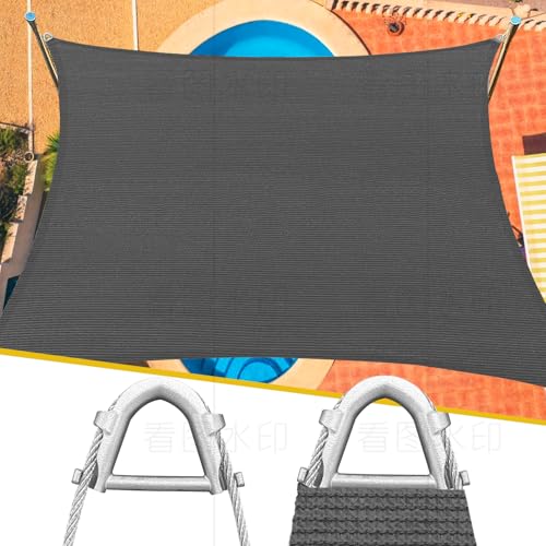 Reinforced Corners & Edges 20' x 20' Rectangle Sun Shade Sail Commercial Grade Curved Edge UV Block Canopy for Outdoor, Patio, Backyard, Garden, Pool, Deck, Heavy-Duty Design, Dark Grey - color: Dark Grey, size: 20'x20' Pro
