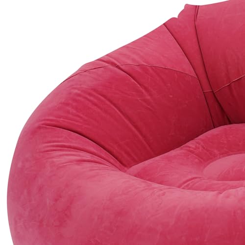 9pcs Inflatable Bean Bag Chairs, Inflatable Chairs for Adults with Foot Air Pump, Outdoor Blow-Up Camping Chairs, Lazy Sofa Folding Loungers Couch for Living Room Bedroom (Red) - color: Red