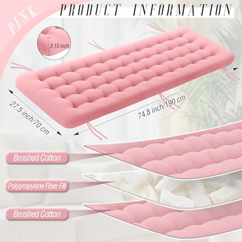 Vercraft Long Floor Cushion Large Floor Cushion with Brushed Cotton Jumbo Lounger Pillow for Outdoor Indoor Bay Window Meditation Yoga Reading Sleeping(Pink) - color: Pink