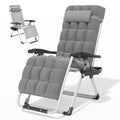 Magshion Zero Gravity Chair with Cushion, Reclining Outdoor Patio Lounge Chair, Folding Indoor Anti Gravity Recliner, Portable Lounger with Removable Cup Holder Side Tray and Pillow Headrest (Grey) - color: Grey