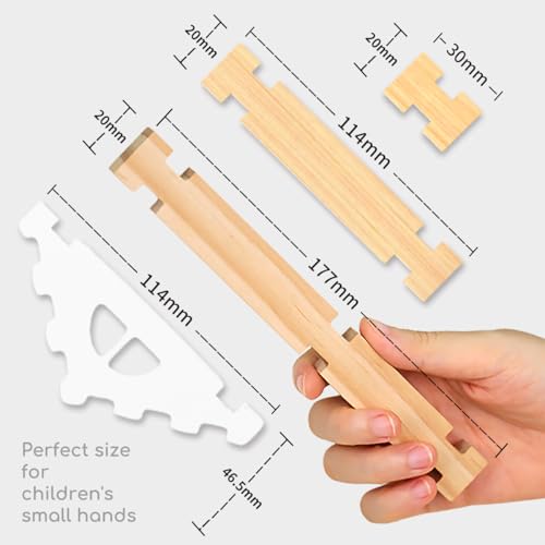 Jovi-mindly＆Notchies 96 PCS Wooden Blocks Wooden Toys with Storage Bag, Preschool Learning Toys Wood Blocks Building for Kids Ages 4-8 Creative Construction Game,FSC Certified,Birthday Toys Gifts - style: Classic Set