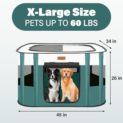 Dog Playpen - Foldable Cat Play Pens for Pubby,Kitten, Rabbit,Portable Pet Tent with Carring Bag for Indoor/Outdoor Travel Camping Blue X-Large - color: Blue, style: X-Large