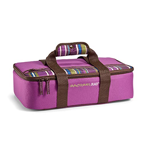 Rachael Ray Lasagna Lugger, Insulated Casserole Carrier for Parties, Fits 9"x13" Baking Dish, Purple