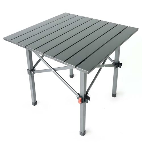 Folding Camping Table, Portable Lightweight Beach Tables for Sand Foldable, Aluminum Roll-up Folding Square Table for Outdoor Camping, Picnic, Card, Travel - color: Aluminum Desktop