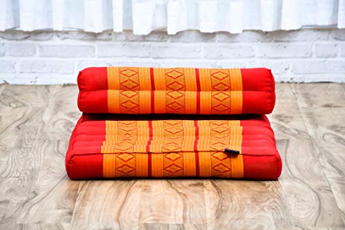 Leewadee Foldable Floor Mattress – 2 in 1 Floor Meditation Mat for Yoga and Relaxation, Seating Futon with Kapok - color: Sf02 - Orange