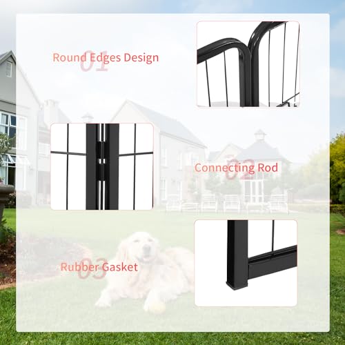 FDW Dog Playpen Dog Pen Dog Kennel 32 Panels 24 Inch Height Indoor Outdoor Folding Metal Portable Puppy Exercise Pen Heavy Duty Dog Fence for Yard Camping,Black - style: 32 Panels