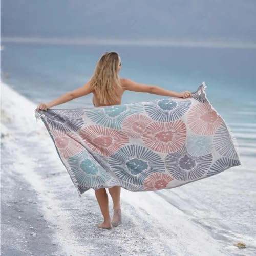 BAGNO MILANO Beach Towels Organic Turkish Cotton Soft, Quick Dry Oversized Turkish Towel Throw Blanket for Beach, Yoga, Spa, Pool (Orange, Beach Towel) - color: Orange