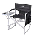 Stylish Camping Full Back Folding Director's Chair - color: Black/Flag