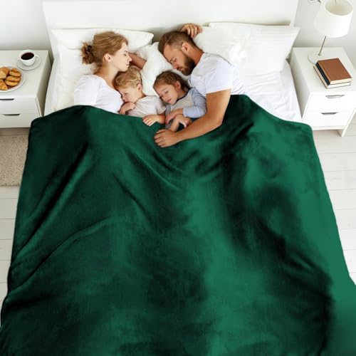 Oversized Blanket 120x120 Inches, Giant Huge Companion for Bed, Sofa, Travel and Camping, Extra Large Big Soft Blanket Fits The Whole Family and Outdoor Campaign, Forest Green - color: M-forest Green