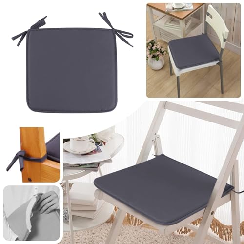 2-Pack Square Seat Cushions (15x15) - Soft Chair Pads with Ties for Indoor/Outdoor Use, Solid Color Comfort for Stools & Dining Chairs (Dark) - color: Dark