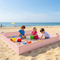 Large Beach Blanket Sandproof Waterproof with Side Walls, 71"x57" Pink Outdoor Portable Beach Blanket Includes 4 Storage Bags and 4 Stakes for Beaches Keep Sand Out Family Camping Park Travel Vacation