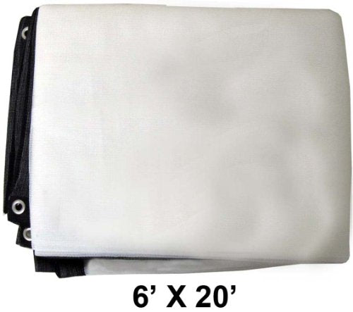 SUN GUARD 6' x 20' White Sunshade Net | UV-Stabilized | 70-75% Sunlight Reduction | 6 ft x 20 ft (1.8 m x 6.1 m) | Easy Installation & Durable Design - color: White, size: 6' x 20'