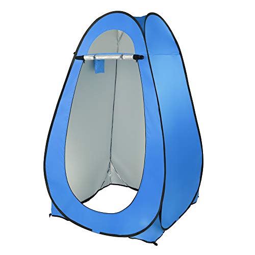 Pop Up Privacy Tent - 1-2 Person Portable Outdoor Camping Bathroom Toilet Tent Changing Dressing Room Privacy Shelter for Hiking, Beach, Picnic - Blue