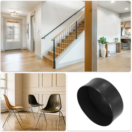 uxcell 140mm (5 1/2") ID Rubber End Caps, Round Vinyl Plug Insert Plastic End Caps for Tubing, Fence, Pipe Post, Furniture, Railing, Black, 80mm Height - color: Black, size: 140mm(5 1/2") x 80mm H