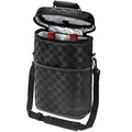 opux 2 Bottle Wine Carrier Tote, Insulated Leakproof Wine Cooler Bag, Wine Travel Bag Tote for Picnic BYOB Beach, Portable Wine Bottle Carrying Case, Gift for Wine Lover Women Men Christmas - color: Checkered Black