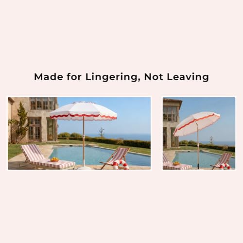6FT Patio Beach Umbrella for Outdoor, UPF 50+ Sun Shade for Patio, Backyard, Garden, Pool and Beach, Tilt Adjustable, Portable, Harbour Rosé Pink - color: Harbour Rosé Pink