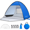 Glymnis Pop Up Beach Tent Beach Shade Tent for 1-4 Persons Sun Shelter UPF 50+ Enclose Zipper Door Portable Easy Up Beach Tent - style: Blue for 3-4 Person