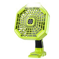 Battery Operated 18V Fan Compatible with Ryobi 18V Li-ion Ni-CD Ni-MH Battery, Portable Cordless Fan with 180LM LED Lantern, Remote, Timer 1800CFM 3-Speed Outdoor Floor Fan - style: Style 2