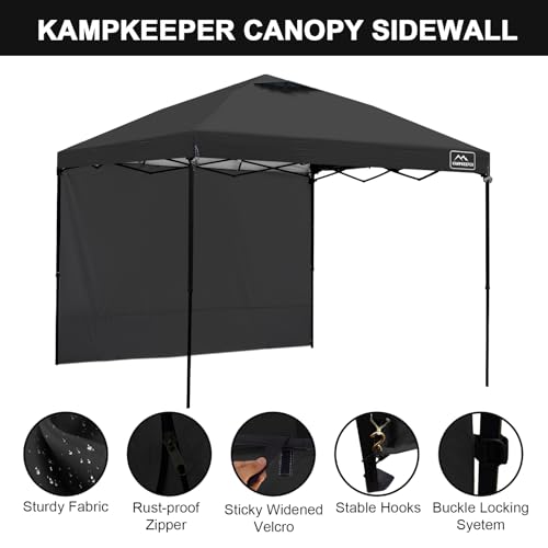 KAMPKEEPER Instant 10X10 Canopy Sidewalls with Zipper for Pop Up Canopy Frame, 3Pack Sunwalls fit 10' Outdoor Canopies with Straight Leg (Black) - color: Black