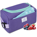 Genteen Small Cooler Bag with Ice Packs,Freezable Lunch Bag/Snack Bag,Small Insulated Bag Reusable Lunch Bag Kids with Zip Closure & Buckle Handle for Travel/School/Work,Purple - color: Purple