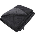 REDCAMP 50"x59" Large Warm Camping Blanket Waterproof & Windproof with Fleece Lining, Outdoor Blanket for Cold Weather Stadium Picnic Travel, Machine Washable Black - color: Black&grey/50"x59"