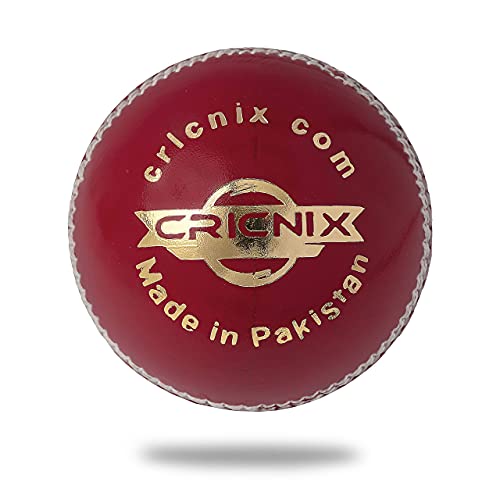 Gold Cricket Ball - 5oz Leather Ball for Cricket Net | Red Ball for Junior Sport Game - size: 1-Pack