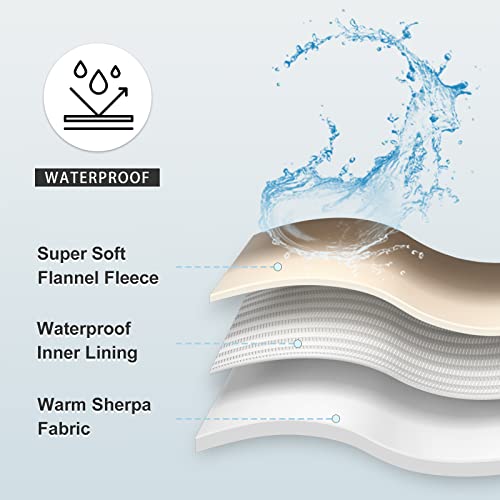 Waterproof Blanket for Bed Couch Sofa, Soft Liquid Pee Proof Pet Blanket for Dog Puppy Cat, Reversible Sherpa Fleece Furniture Protector (Navy Blue, 50x60 inches) - color: Navy Blue, size: 50x60 inches