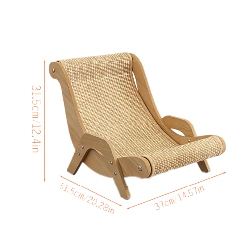 Elevated Cat Bed with Breathable Hemp Rope & Wooden Frame,Cool & Scratch-Resistant Pet Bed for Indoor Cats,Wooden Kitty Lounger,Kitten Elevated Bed for Indoor Nap Lounge Furniture