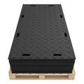 Ground Protection Mat 2’ x 8’ – ½” Thick - Recyclable HDPE Diamond Tread Pattern - Non-Slip Reusable Waterproof - Driveway & Construction Mats for Equipment & Landscaping – 5 Pcs Pack