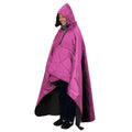 Large Outdoor Waterproof Blanket Extra Thick Fleece Stadium Blanket for Camping, Car, Pet, Picnics - Windproof, Wearable, Machine Washable 80" x 58" (Rose Purple,Hooded) - color: Hooded-rose Purple